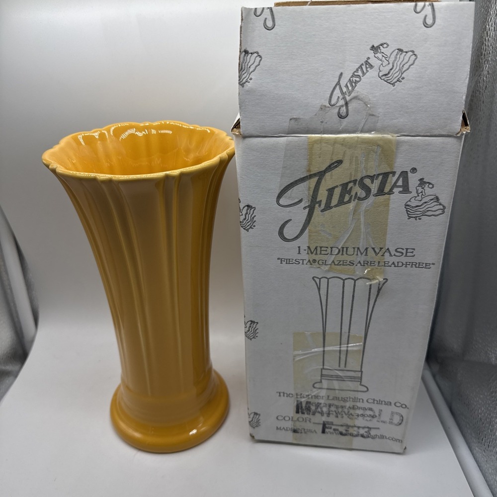 Fiesta Medium Vase Marigold M 9 5/8 Inch HTF